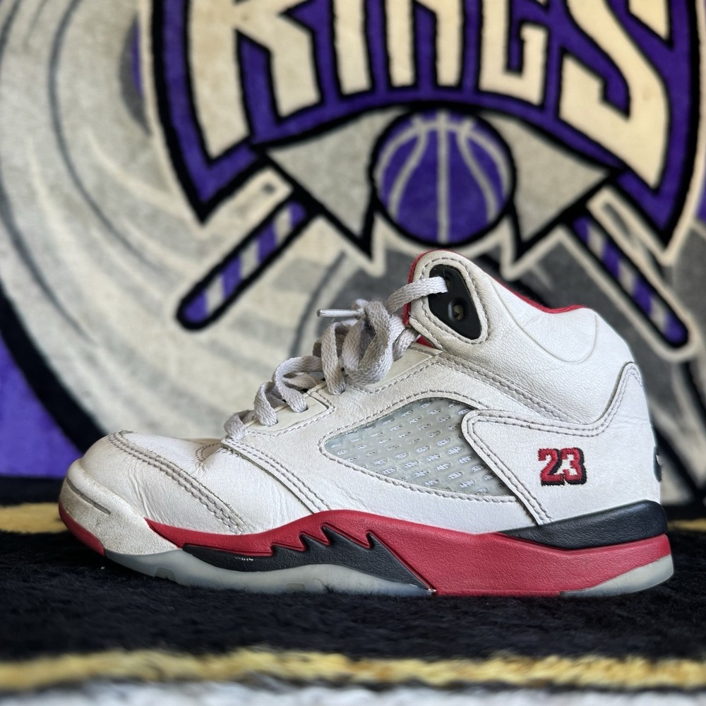 Size 1Y - Nike Air Jordan 5 Retro PS Fire Red Black Tongue HQ7979-101 Kids